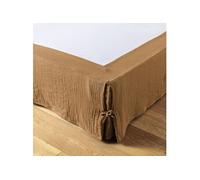 Cache-Sommier à Nouettes 160x200cm Gaze de Coton Camel - OUREA -