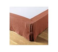 Cache-Sommier à Nouettes 90x190cm Gaze de Coton Terracotta - OUREA -