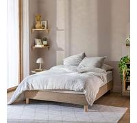 Cache-sommier Bouclette intégral Beige 160x200
