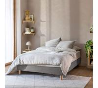 Cache-sommier Bouclette intégral Gris foncé 160x200