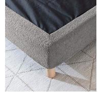 Cache-sommier bouclette intégral gris foncé 180x200 - Gris foncé - Terre de Nuit