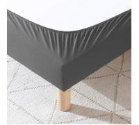 Cache-sommier coton jersey anthracite 120x190 à 130x200 - Anthracite - Terre de Nuit