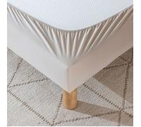 Cache-sommier coton jersey beige 90x190/200 - Beige - Terre de Nuit