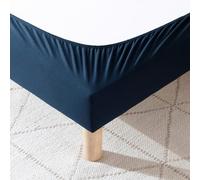 Cache-sommier Coton Jersey Bleu Marine 140x200