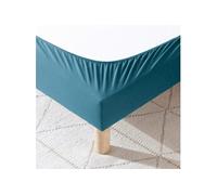 Cache-sommier coton jersey bleu océan 160x190 à 180x200