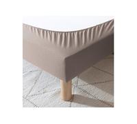 Cache-sommier coton jersey taupe 80x190