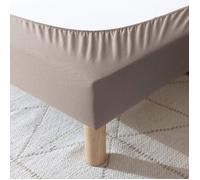 Cache-sommier coton jersey taupe 90x190/200 - Taupe - Terre de Nuit