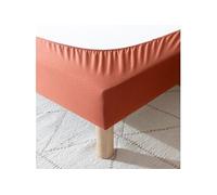 Cache-sommier coton jersey terre de sienne 150x190