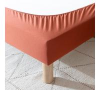 Cache-sommier Coton Jersey Terre de Sienne 90x190/200
