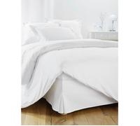 Cache sommier - DAHLICA - 140x190 cm - Blanc - 4 Côtés de 30 cm - Qualité Hôtelière