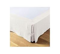 Cache sommier double gaze de coton blanc 140x190 cm