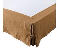 Cache-sommier - GAIA - 140 x 190 cm - Gaze de coton - Coloris Camel - 3 faces en gaze