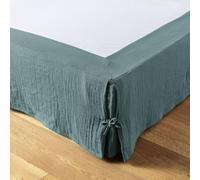 Cache-sommier Gaze de Coton 140 x 190 cm Gaia Bleu Canard