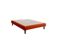 Cache-sommier intégral 100% coton terracotta 160x200