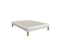 Cache-sommier intégral simili cuir neige 120x190