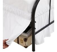 Cache Sommier,Jupe de Lit Jupe de lit à Volants Blancs Doux et Confortables avec Coins fendus Jupe élastique enveloppante Facile Installer - Hauteur 15 Pouces(White,140x190x38cm)
