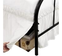 Cache Sommier,Jupe de Lit Jupe de lit à Volants Blancs Doux et Confortables avec Coins fendus Jupe élastique enveloppante Facile Installer - Hauteur 15 Pouces(Ivory,150x190x38cm)