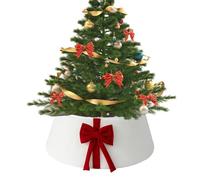 Cache Support Arbre De Noël Décor En Pluche Saisonnier Avec Nœud En Ruban | Collier Pliable Pour Sapin De Noël Pour Extérieur Intérieur Table Ferme Centre De Table Maison Jardin