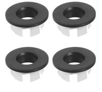 Cache Trop-Plein Lavabo 4 Pcs, Bouchon Trop Plein Universel en Silicone Souple, Couvercle Décoratif pour Salle de Bain, Accessoire de Lavabo Étanche et Durable sans Marque