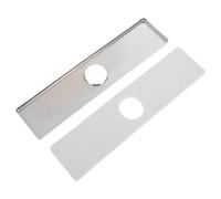 Cache-trou de Robinet D’évier Rectangulaire en Acier Inoxydable Argenté | Plaque de Recouvrement Brossée 25,30x6,20x0,70cm, Finition Discrète, pour Salle de Bain et Douche
