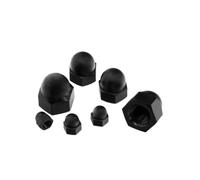 Cache-tube en caoutchouc, écrou hexagonal complet, 50 pièces M3 M4 M5 M6 M8 M10 M12 Plastique noir/blanc Écrou aveugle caoutchouc nylon dôme décoratif Couvercle dôme décoratif (Black,M12)