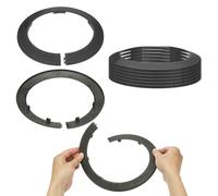 Cache-tuyau de 161 mm, lot de 9, en polypropylène (PP), de couleur noire, pour encastrement mural