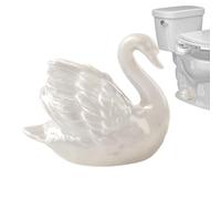 Cache-vis de toilettes - Cygne décoratif moderne en céramique - Capuchons de cygne décoratifs pour vis de WC, pour salle de bain, chambre à coucher, appartement, dortoir d'étudiant, bureau, hôtel