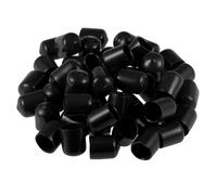 Cache Vis SOURCING MAP 50Pcs Filetage 17mm ID Protecteur Vinyle Rond Caoutchouc Terminal Capuchon Housse Vis Protections Noir