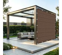 Cache Vue Balcon 0.5 x 3 m Protection de La Vie Privée, Anti-Uv, Pare-Soleil, Coupe-Vent, HDPE Respirabilité Clôture D’Ombrage avec Attaches de Câble pour Balcon Patio, brun