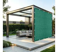 Cache Vue Balcon 0.5 x 3 m Protection de La Vie Privée, Anti-Uv, Pare-Soleil, Coupe-Vent, HDPE Respirabilité Clôture D’Ombrage avec Attaches de Câble pour Balcon Patio, Vert Foncé