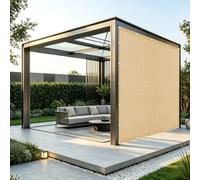 Cache Vue Balcon 1.5 x 3 m Protection de La Vie Privée, Anti-Uv, Pare-Soleil, Coupe-Vent, HDPE Respirabilité Clôture D’Ombrage avec Attaches de Câble pour Balcon Patio, Jaune sable