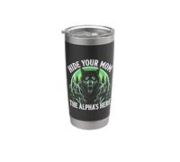 Cachez votre femme The Alpha is Here Wolf Male Werwolf Meme Gobelet isotherme en acier inoxydable double paroi
