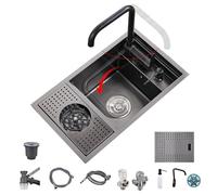 Cact Évier de cuisine peu encombrant pour appartements et villas Design caché avec siphon et couvercle Idéal pour les petites cuisines et salles de repos 60 x 40 x 23 cm