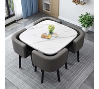 Cact Table de salle à manger ronde de 80 cm pour 4 personnes - Table de cuisine moderne avec 4 chaises - Parfait pour les petites salles à manger et les appartements, mobilier élégant de maison