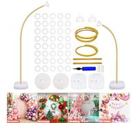 CACUINA Support pour arche de ballons avec base - Kit d'arche de ballons de 2,5 m et 1,5 m avec tubes flexibles, support demi-arche, colonne de ballons et cadre d'arche pour mariages, anniversaires
