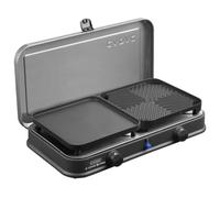 CADAC 2 Cook Grill Deluxe, 30 mBar, 2 Zones de Cuisson | Barbecue de Table Portable pour Camping & Outdoor, 2 Zones de Cuisson, Avec Sac de Transport, Gris, Utilisation en Extérieur