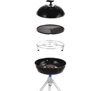 CADAC Grillo Chef 40 BBQ - 30 mbar - Barbecue de camping portable 40 cm | avec grille CeramiCoat antiadhésive - couvercle avec thermomètre et support pour casseroles - Utilisation en extérieur