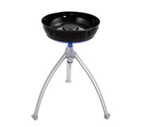 CADAC Grillo Chef 40 BBQ - 30 mbar - Barbecue de camping portable 40 cm avec grille GreenGrill antiadhésive - couvercle avec thermomètre et support pour casseroles - Utilisation en extérieur