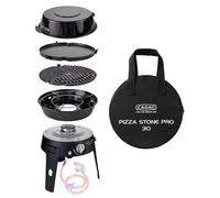 CADAC - Safari Chef 30 LP Deluxe + Pierre à pizza Pro 30 - Barbecue | portable avec revêtement céramique CeramiCoat et pierre à pizza - Accessoire barbecue de camping - 30 mBar - 32 x 39 cm