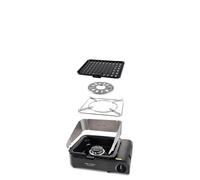 CADAC Van Cook FFD BBQ Plate | Grill Compact de Camping avec Protection & Grille CeramiCoat, Pour Camping & Extérieur, Incl. Porte-Percolateur & Pare-Vent