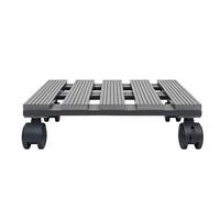 Caddy mobile - Bois PP 30 x 30 x 7,5 cm | Plateau de plantation roulant | Support de pot robuste | Roulettes pivotantes à 360° | Cadre en métal | Sol de terrasse de jardin pour l'intérieur et