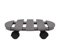 Caddy mobile - Bois PP 30 x 30 x 7,5 cm | Plateau de plantation roulant | Support de pot robuste | Roulettes pivotantes à 360° | Cadre en métal | Sol de terrasse de jardin pour l'intérieur et