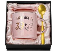 Cadeau 40 Ans Femme Anniversaire, 400ml Rose Céramique Marbrée Tasse 40 ans