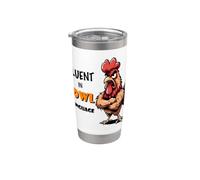 Cadeau amusant pour homme et femme - Poule coq Gobelet isotherme en acier inoxydable double paroi