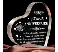 Cadeau Anniversaire Femme Homme,en C ur en Acrylique,Idee Anniversaire Cadeau pour Maman Mamie Papy Anniversaire