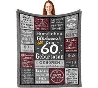 Cadeau attentionné pour un homme de 60 ans, cadeau d'anniversaire en argent pour homme, cadeau de jubilé pour homme, couverture pour homme 150 x 130 cm - Un amour pour la vie