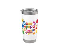 Cadeau Beau Papa d'Amour Fête des Pères Noël Dessin Enfants Gobelet isotherme en acier inoxydable double paroi