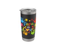 Cadeau Beau Papa de Coeur Original Dessin Fête Pères Noël Gobelet isotherme en acier inoxydable double paroi