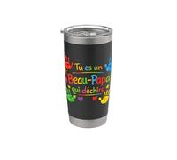 Cadeau Beau Papa Déchire Original Humour Fête des Pères Noël Gobelet isotherme en acier inoxydable double paroi