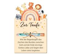 Cadeau d'argent en bois pour baptême avec arc-en-ciel et tubes, cadeau de baptême unique, cadeau parfait pour baptême, cadeau de baptême pour filles et garçons avec gravure, cadeau de baptême